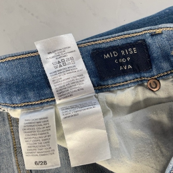 Lucky Brand Ava Mid Rise Crop Button Fly Skinny Jeans Size 6 - Picture 7 of 8